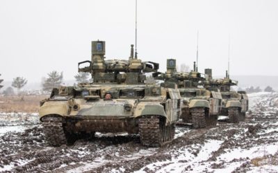 L’armée russe réalise l’évaluation de l’emploi tactique des véhicules blindés de combat lourds BMPT Terminator