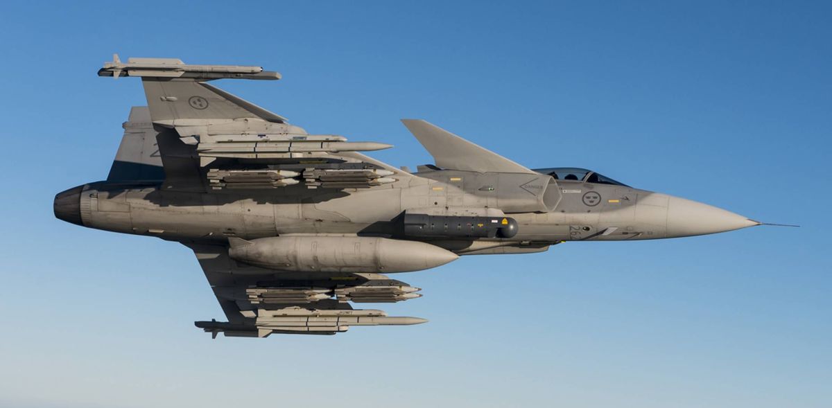 Un contrat pour l’achat de 10 avions de combat JAS-39 CD Gripen pourrait se concrétiser avec le constructeur suédois Saab © Saab