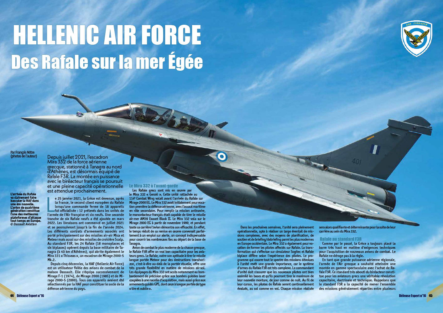 HELLENIC AIR FORCE Des Rafale sur la mer Égée page 44 et 45